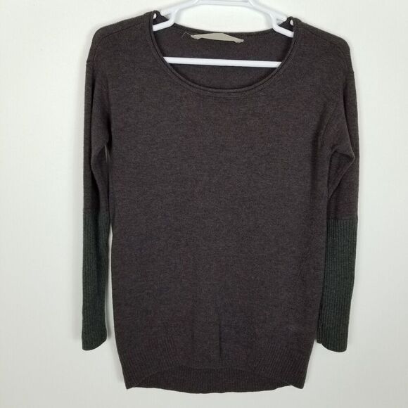 Athleta Merino Wool Nopa Sweater Women's Size S  Plum Thumb Hole Scoop Neck - Picture 1 of 6